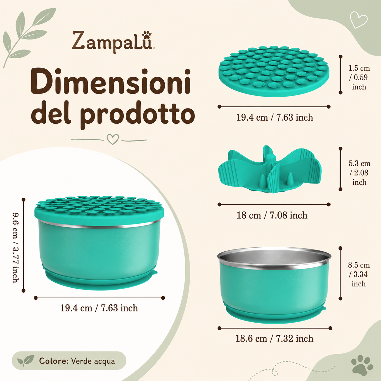 CalmBowl 4-in-1 — Ciotola Slow Feeder per Cani con Lick Mat