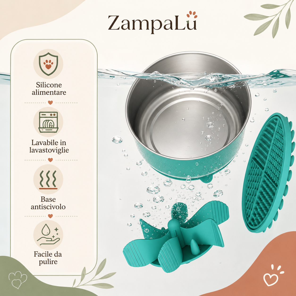CalmBowl 4-in-1 — Ciotola Slow Feeder per Cani con Lick Mat